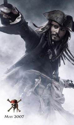 Pirates Of The Caribbean Johnny Depp movie poster Metal Print 8in x 12in