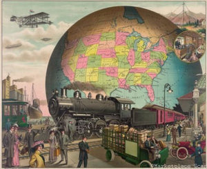 20Th Century Transport poster 28x36 Trains Planes for sale cheap United States USA