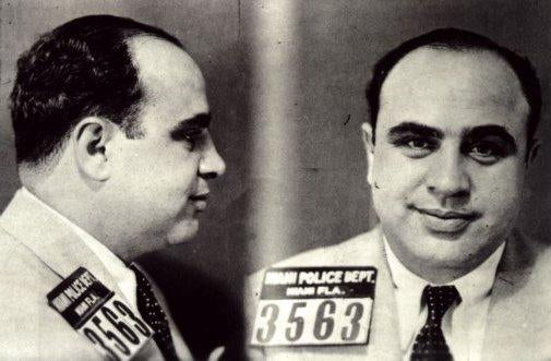 Al Capone Mug Shot Photo Sign 8in x 12in