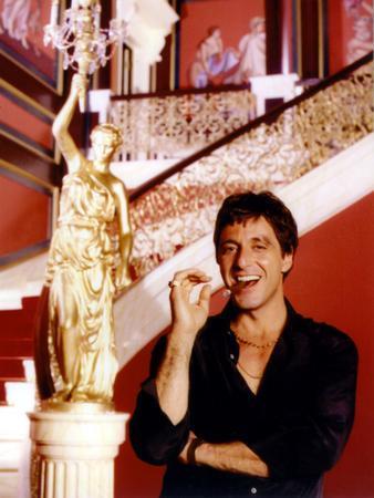 Al Pacino Scarface Smiling Cigar Mansion Photo Sign 8in x 12in