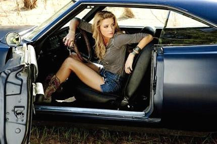 Amber Heard Poster Car 11x17 Mini Poster