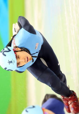 Apolo Anton Ohno Skating Metal Print 8in x 12in