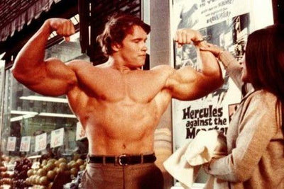 Arnold Schwarzenegger 70'S Muscle Building AD Metal Print 8in x 12in