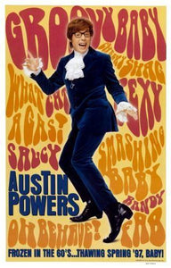 Austin Powers movie poster Sign 8in x 12in