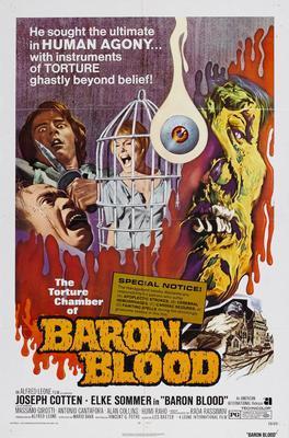 Baron Blood movie poster Sign 8in x 12in