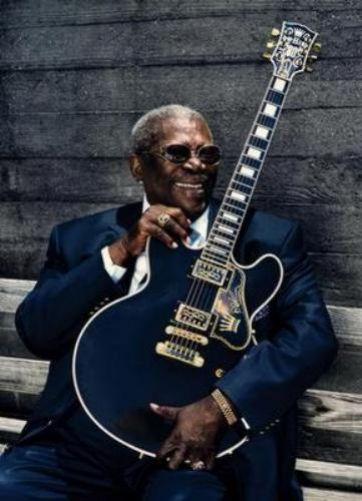 Bb King Guitar Photo Sign 8in x 12in