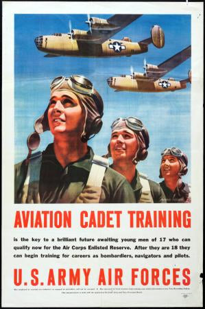 War Propaganda Art Poster Aviaton Cadet Training