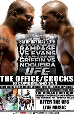 Ufc 114 Rampage Vs Evans Metal Poster Choose Style The Poster Depot