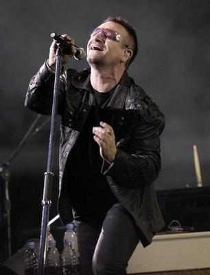 Bono Singing poster tin Metal Print Wall Art