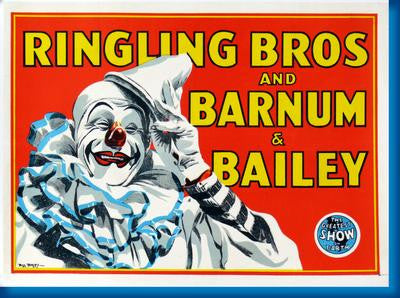 Ringling Bros. Circus Clown poster for sale cheap United States USA