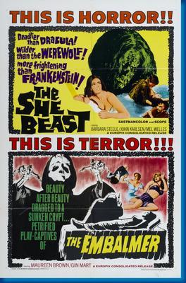 The She Beast The Embalmer Double Feature Metal Movie Poster 8in x 12in