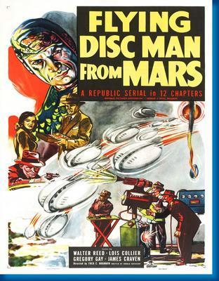 Flying Disc Man From Mars movie poster Sign 8in x 12in