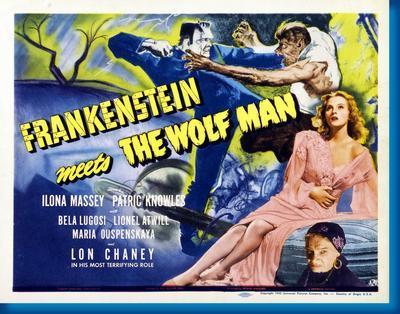 Frankenstein Meets The Wolfman movie poster Sign 8in x 12in