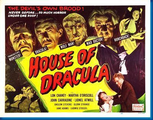 House Of Dracula Quad Style movie poster Sign 8in x 12in