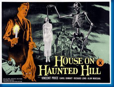 House On Haunted Hill Quad Style Metal Movie Poster 8in x 12in