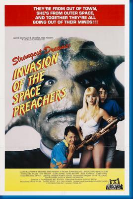 Invasion Of The Space Preachers Metal Movie Poster 8in x 12in