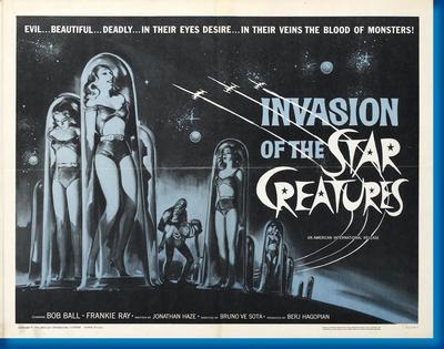 Invasion Of The Star Creatures movie poster Sign 8in x 12in