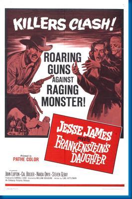 Jesse James Meets Frankensteins Daughter Photo Sign 8in x 12in