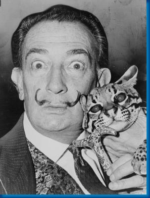 Salvador Dali Cat Bw 11x17 Mini Poster