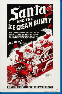 Ships Rolled Santa And The Ice Cream Bunny Movie Poster with mail/gift tube 11inx17in