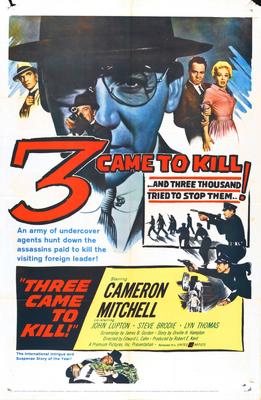 Three 3 Came To Kill Movie Poster 11inx17in in Mail/storage/gift tube