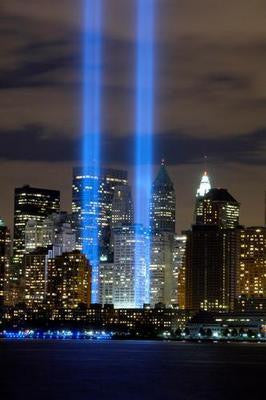 World Trade Center Art Poster Twin Towers Tribute Lights Wtc 24in x36 in The Poster Depot