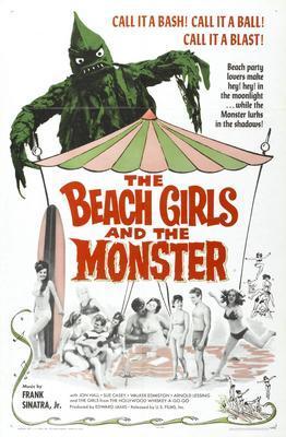 Beach Girls And The Monster movie poster Sign 8in x 12in