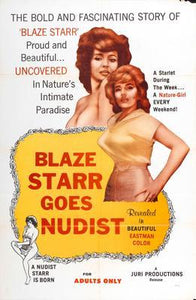 Blaze Starr Goes Nudist movie poster Sign 8in x 12in