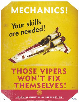 Battlestar Galactica Propaganda Viper Mechanic Poster The Poster Depot