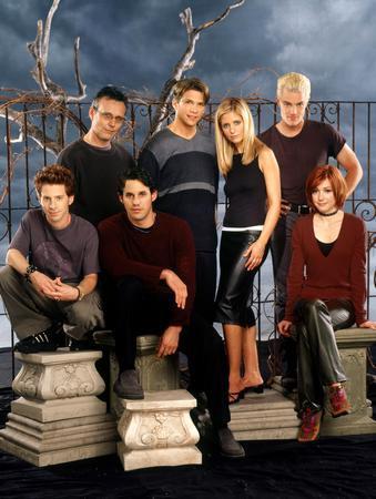 Buffy The Vampire Slayer Cast Graveyard poster tin Metal Print Wall Art