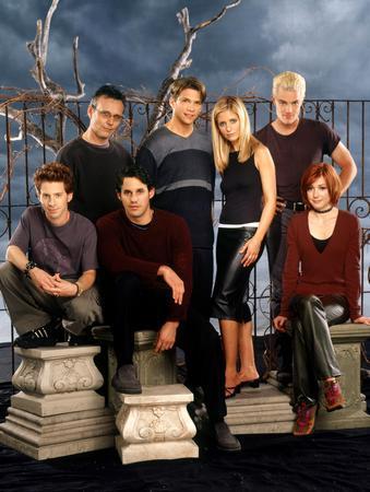 Buffy The Vampire Slayer Cast Graveyard Photo Sign 8in x 12in