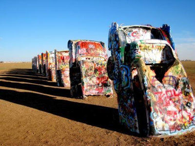 Cadillac Ranch Metal Print 8in x 12in The Poster Depot