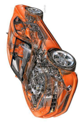 Camaro Chevy Cutaway Metal Print 8in x 12in