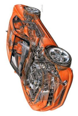 Camaro Chevy Cutaway Metal Print 8in x 12in