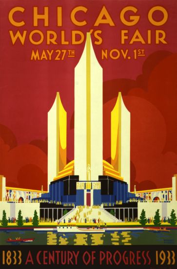 Chicago Worlds Fair Art 11inx17in Mini Poster