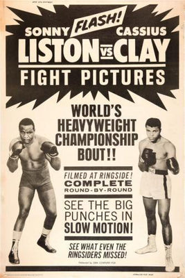 Cassius Clay Sonny Liston Fight Metal Print 8in x 12in