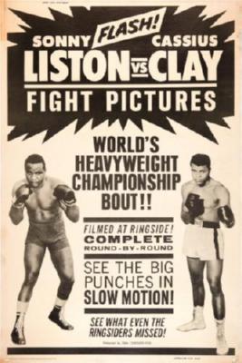 Cassius Clay Sonny Liston Fight poster tin Metal Print Wall Art