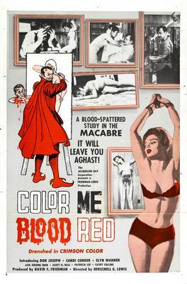 Color Me Blood Red Metal Movie Poster 8in x 12in