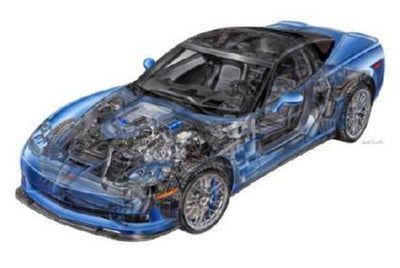 Corvette Zr1 Cutaway poster tin sign Wall Art