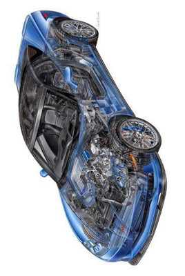 Corvette Zr1 Cutaway Metal Poster Choose Style The Poster Depot