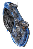 Corvette Zr1 Cutaway 11inx17in Mini Poster