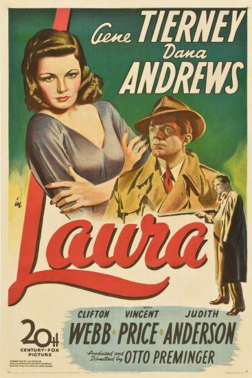 Laura movie poster Sign 8in x 12in