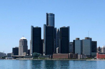 Detroit Skyline Metal Print 8in x 12in The Poster Depot