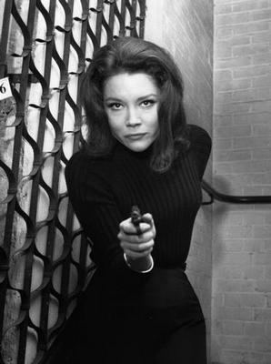Diana Rigg Avengers Gun poster tin Metal Print Wall Art