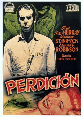 Double Indemnity Perdicion movie poster Metal Print 8in x 12in
