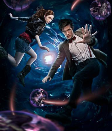 Matt Smith Karen Gillan Dr. Who Time Travellers Metal Print 8in x 12in