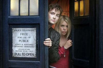 Dr. Who David Tennant Billie Piper Tardis poster tin Metal Print Wall Art