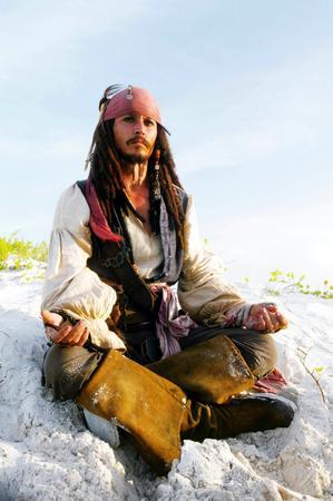 Johnny Depp Poster meditating Capt jack sparrow Pirates Caribbean On Sale United States