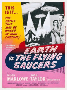 Earth Vs The Flying Saucers movie poster Sign 8in x 12in