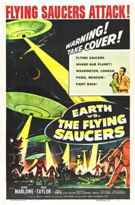 Earth Vs Flying Saucers movie poster Sign 8in x 12in